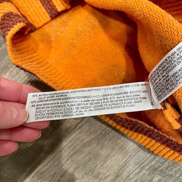 Zara Jacquard Knit Animal Print Sweater Jumper Sz S Blogger Favorite orange red - Picture 6 of 7